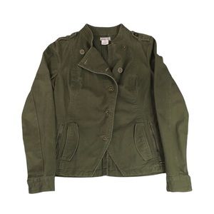 Hang Ten Women’s Lightweight Olive Utility Cotton Button Down Jacket Size S
